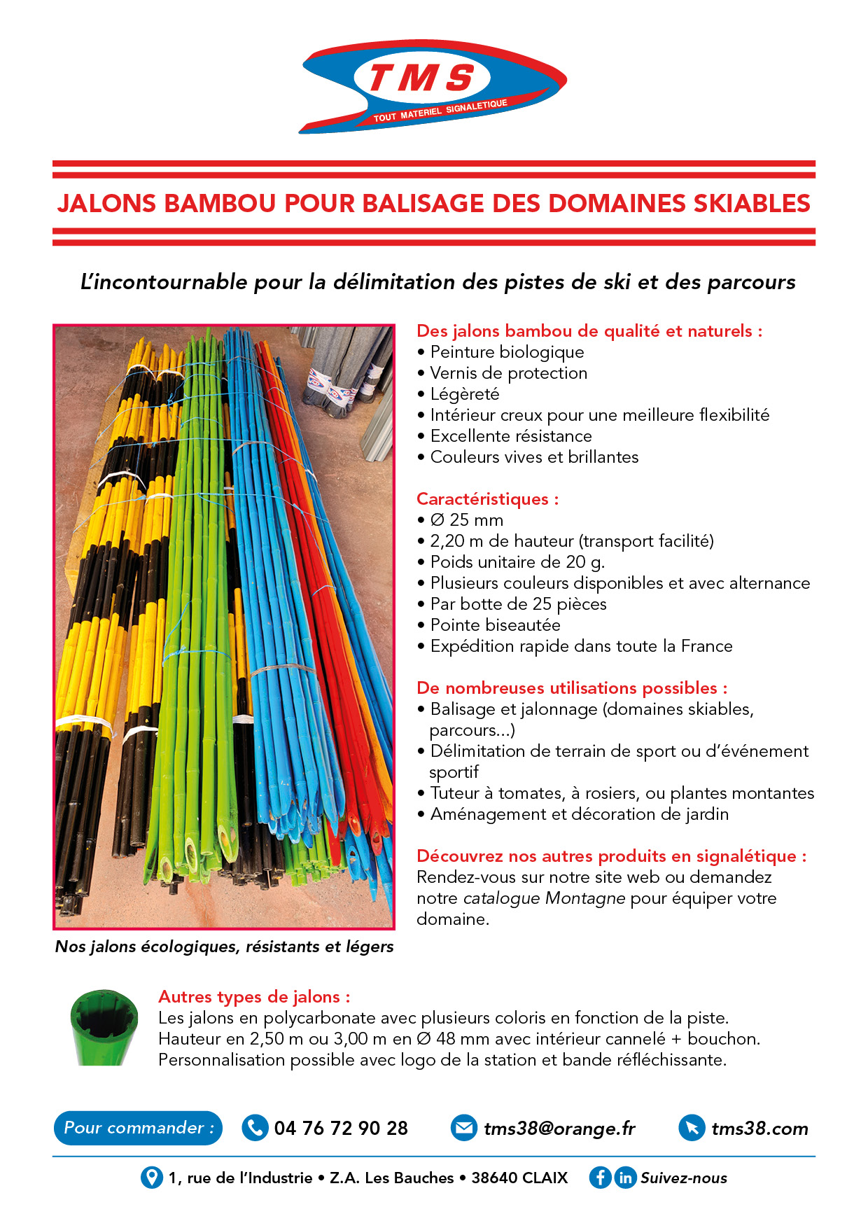 Fiche Jalons bambou TMS